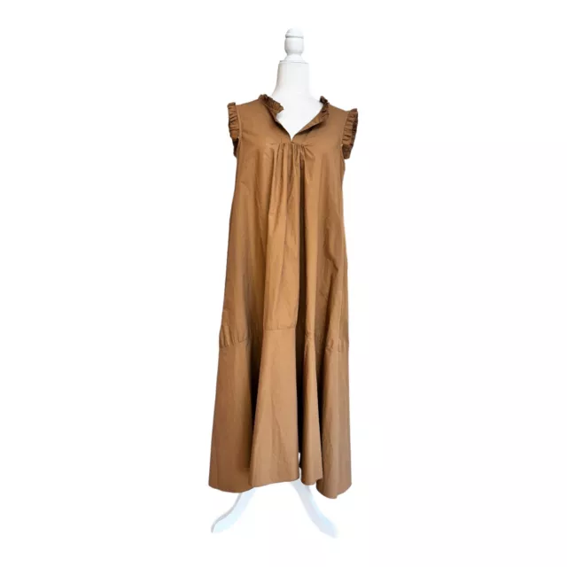 Chepe Womens Brown Cottagecore Made in Italy Sleeveless Maxi Dress Womens Size S