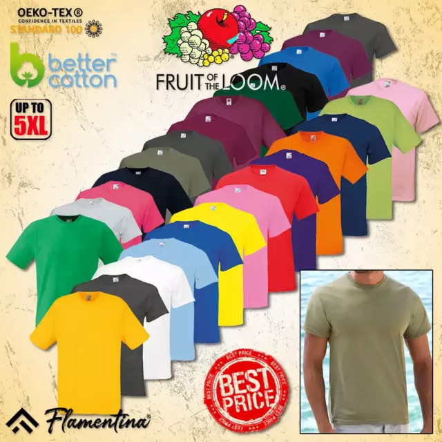 Fruit Of The Loom T-Shirt Plain Mens Short Sleeve 100% Cotton Blank Top Womens