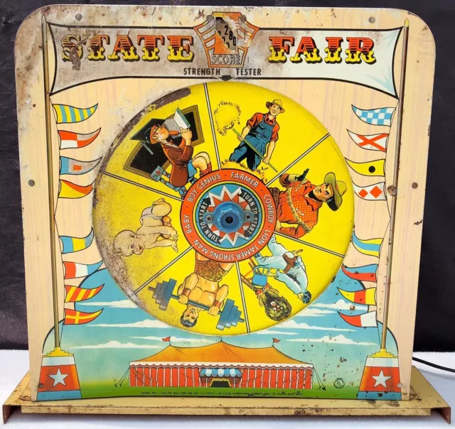 1950's State Fair Pinball Machine Head Unit ~ Top Part w/ Cord - Superior Toy