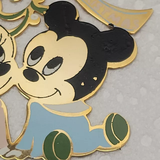VINTAGE DISNEYS MICKEY and Minnie Mouse Baby's 1st Christmas Ornament