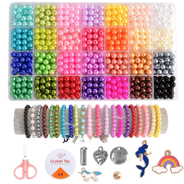 Kit de fabricación Perlas Para Manualidades Bisuteria Hacer Pulsera HAZLO TÚ MISMO 1000 piezas