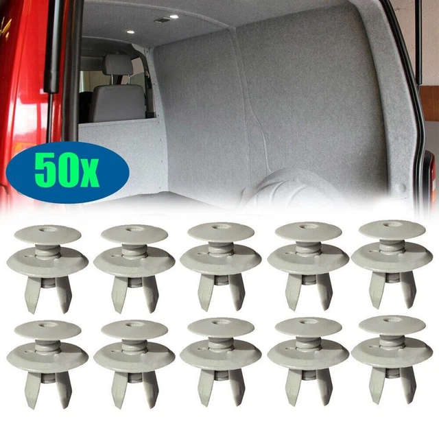50 Clip Rivestimento Parafango Per Renault Clio, Scenic, Megane - Nere, Plastica Resistente