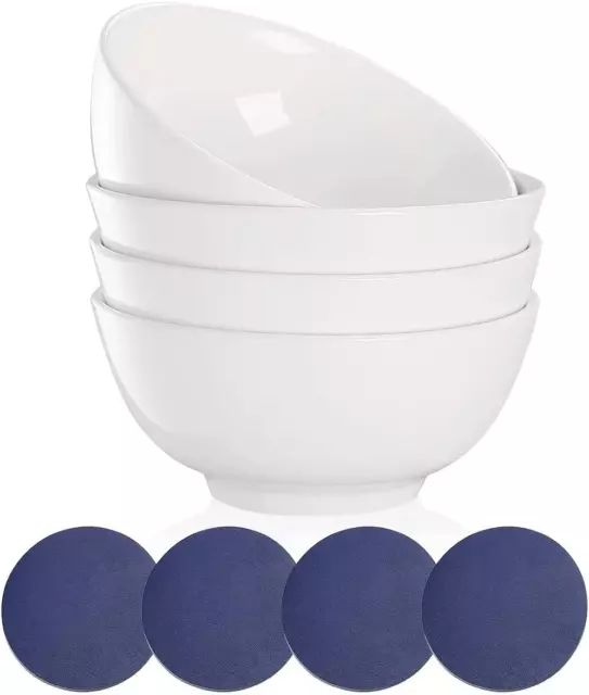Wwyybfk 38Oz Ceramic Soup Bowls, White Cereal Bowls Reusable Porcelain Bowl Set