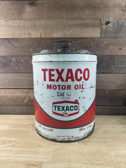 VINTAGE 1969 TEXACO Motor Oil 5 Gallon Metal Gas Can £47.75 - PicClick UK