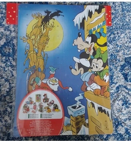 RARE VINTAGE 1980'S Disney Advent Calendar With Stickers Unopened