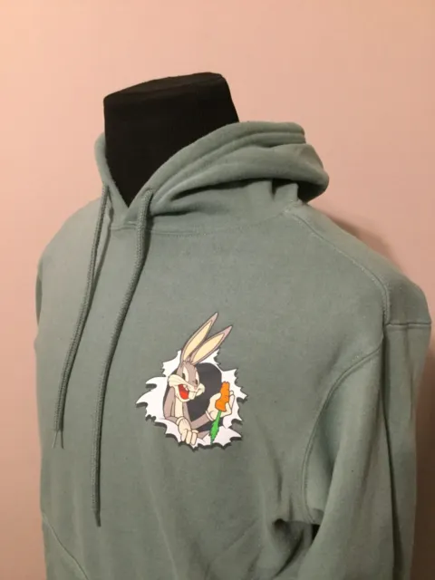 Vintage Looney Tunes Medium Hoodie Sweatshirt Bugs Bunny That’s All Folks NWOT