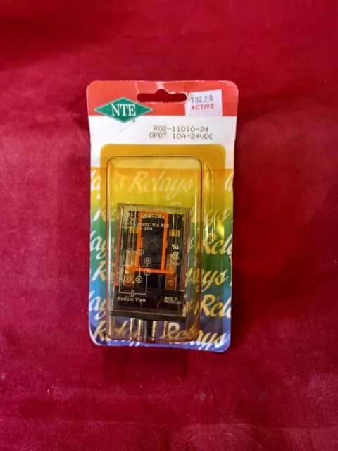 1X  Nte Electronics Inc. R02-11010-24N Relay 10A-24Vdc *New In Box* (O9)