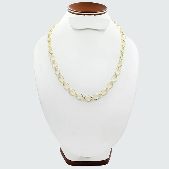 Sautoir Ancien (collier Long) En Argent Massif - Bijou Vintage Du 19ème Siècle, Occasion