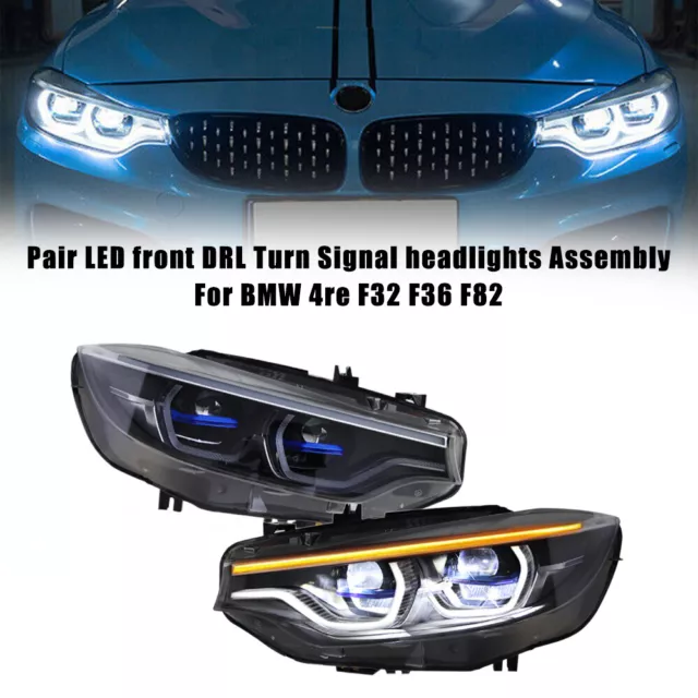 LED Headlights For BMW F32 F36 F82 4 Series DRL Sequential Signal Lamp Assembly