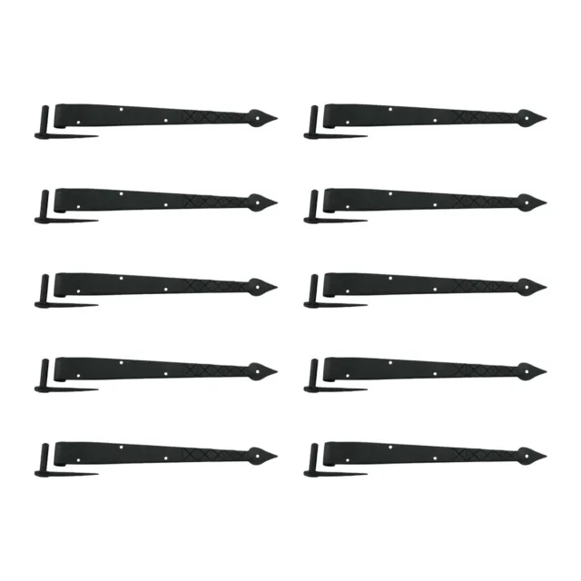 Pintle Hinges Black Wrought Iron16"  Spear and Diamond Etching Pack of 10