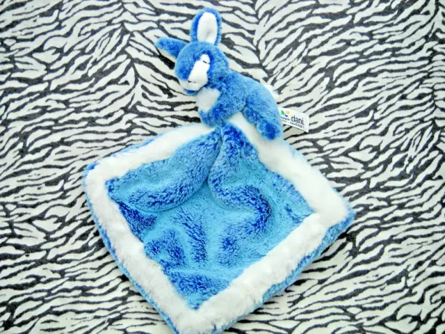 🐞/ Creation Dani Doudou Lapin Bleu Et Blanc Fourrure 30Cm Etat Neuf