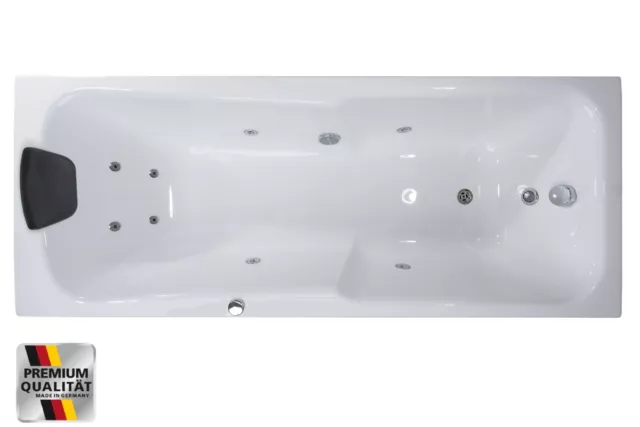 Whirlpool Eck Badewanne RECHTS LINKS mit 8 Massage Düsen Raumsparwanne 1 Person