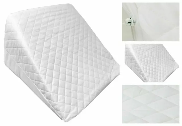 Large Acid Reflux Flex Foam Support Bed Wedge Pillow Quilted Removable Zip Cover