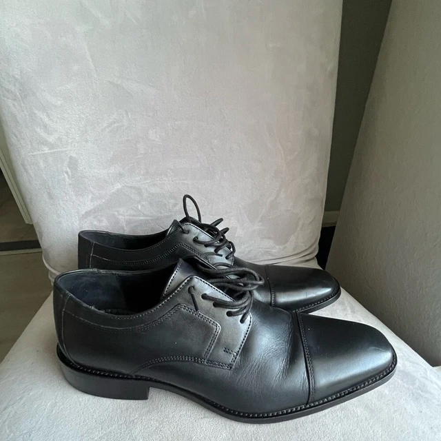 J. MURPHY JOHNSTON & Murphy Novick Black Leather Dress Cap  display picture 3