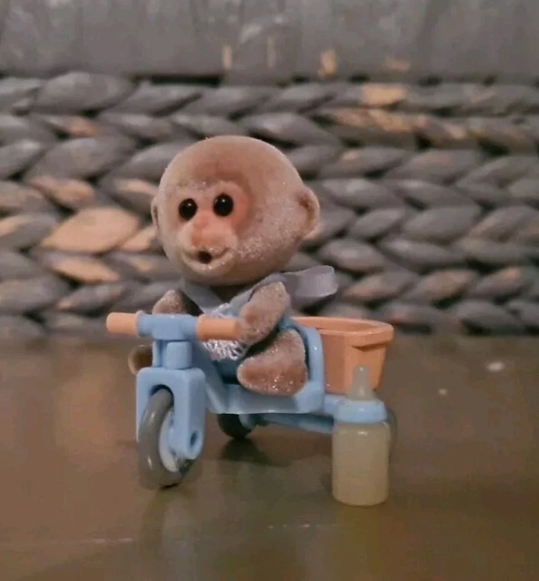 SYLVANIAN FAMILIES DARWIN Baby Monkey Bike/tricycle Figure Carry Case