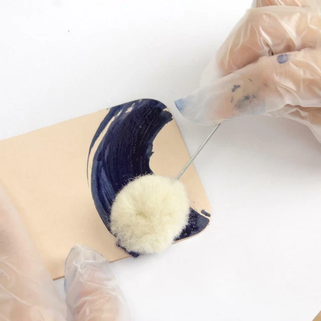 Aplicador de tinte a base de disolvente de cuero 1-1/2" (38 mm) lana Daubers paquete pequeño de 10 2
