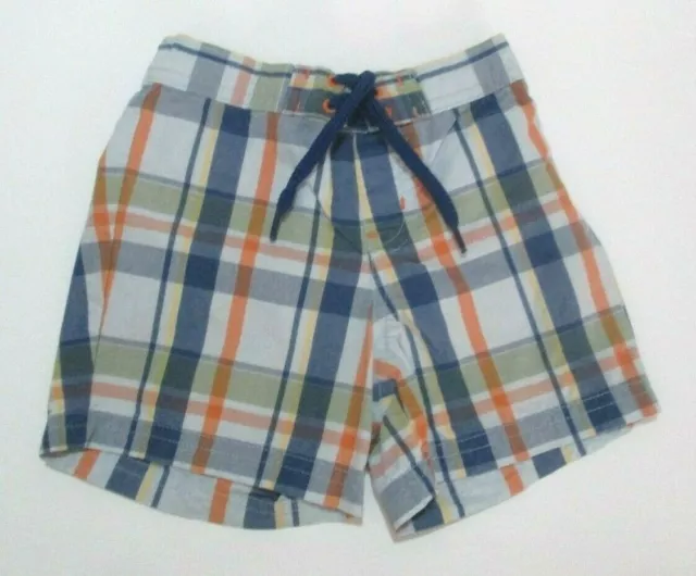 Infant Boys Janie And Jack School Of Fish Blue Plaid Swimsuit Shorts Sz 3-6 M #2
