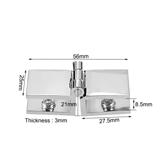 Glass Door Hinge - Cupboard Showcase Cabinet Door Hinge Glass Clamp 2