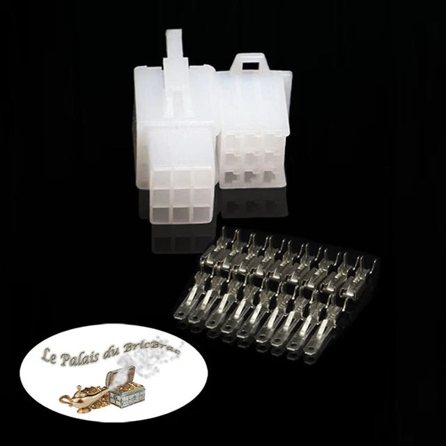 Kit Connecteur Électrique 3 Voies - Borne 6.3mm Pour Auto Moto