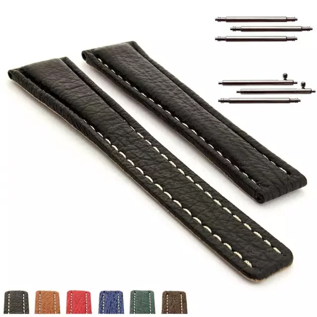 Genuine Shark Skin Leather Watch Strap Band for Breit. 22/18 or 20/18 MM