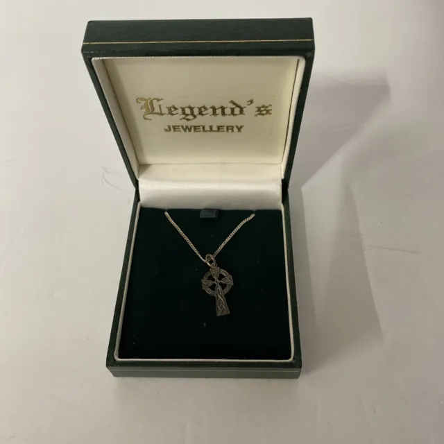 Traditional Celtic Cross Sterling Silver Necklace