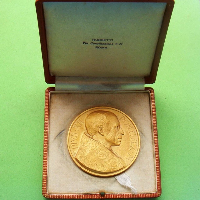 Pope Pius XII Holy Door St Peter's Basilica 1950 Bronze Medal by MISTRUZZI + Box
