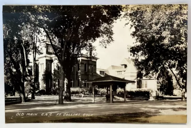 RPPC Old Main, C.A.C. Fort Collins, Colorado CO Vintage Real Photo Postcard