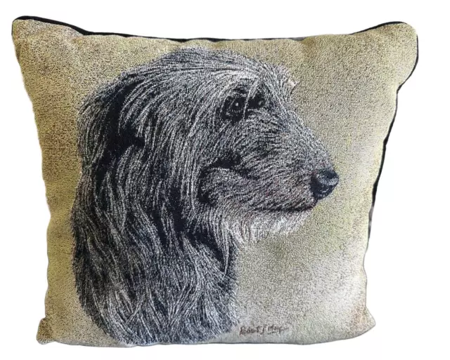 Scottish Deerhound Tapestry Accent Pillow, 17"x17", Robert May Designed. New