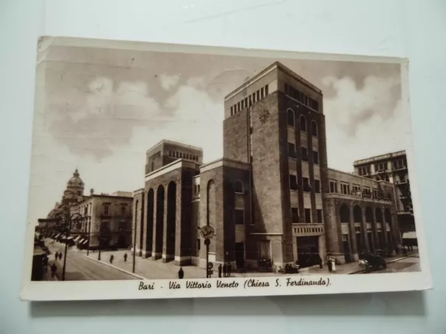 Cartolina Viaggiata "BARI Via Vittorio Veneto ( Chiesa di S. Ferdinando )" 1942