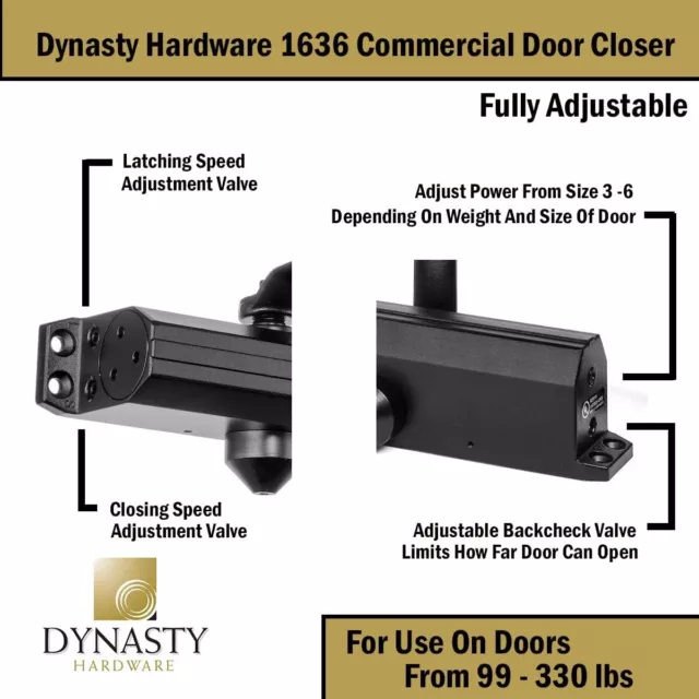 Dynasty Door Closer Adjustable Spring Size 3-6 Hydraulic Automatic Door Closer 3