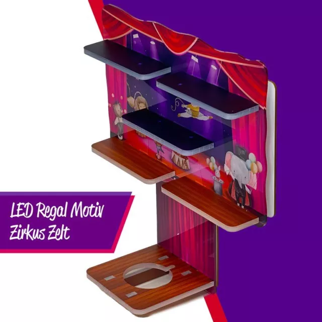 LED Regal Acryl Zubehör für Tonie-Figuren und Toniebox Motiv Zirkus Zelt