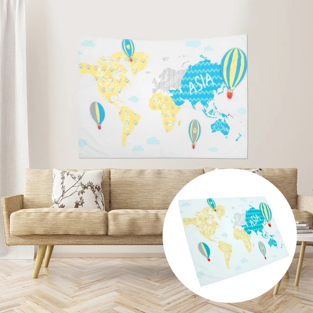 Modern Rustic Backdrop Household World Map Tapestry World Map Mural
