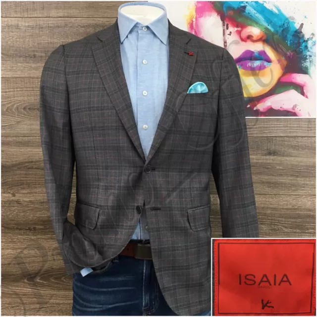 Isaia Mens Blazer Sport Coat Two Button Casual Jacket 40R Wool Suits Aquaspider