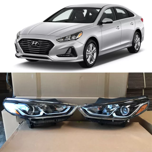 Headlight for 2018 2019 2020 Hyundai Sonata Halogen Left Right Pair no LED