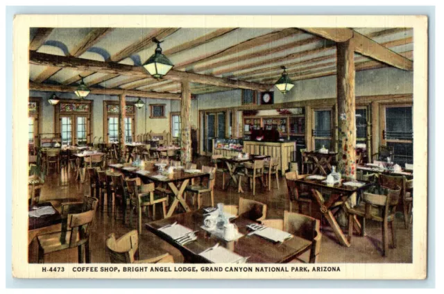 c1940s Bright Angel Lodge, Grand Canyon National Park AZ Fred Harvey Postcard