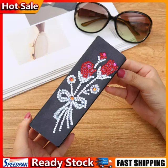 DIY Diamond Painting Leather Eye Glasses Hard Shell Portable Sunglasses Box Case