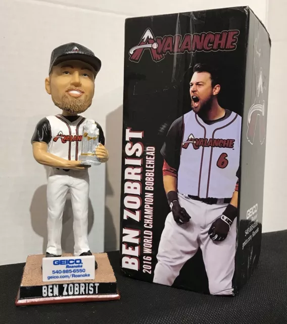 Ben Zobrist Bobblehead Avalanche Chicago Cubs 2016 Champion MVP NEUF DANS SA BOÎTE