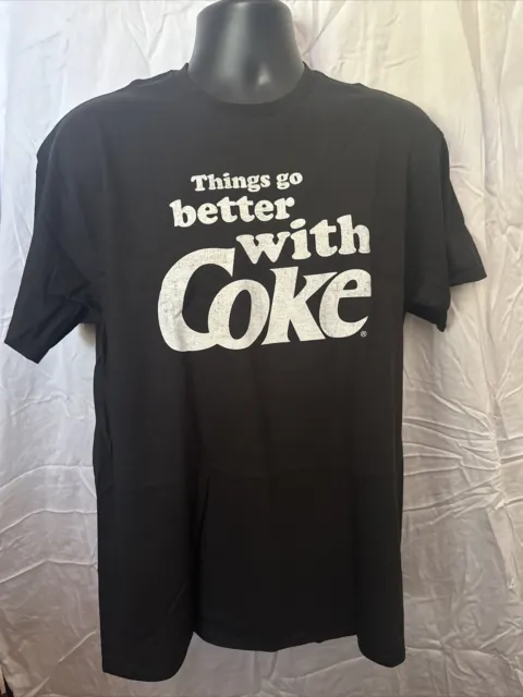 Coca-Cola Black Tee T-shirt Size-Large Things Go Better with Coke