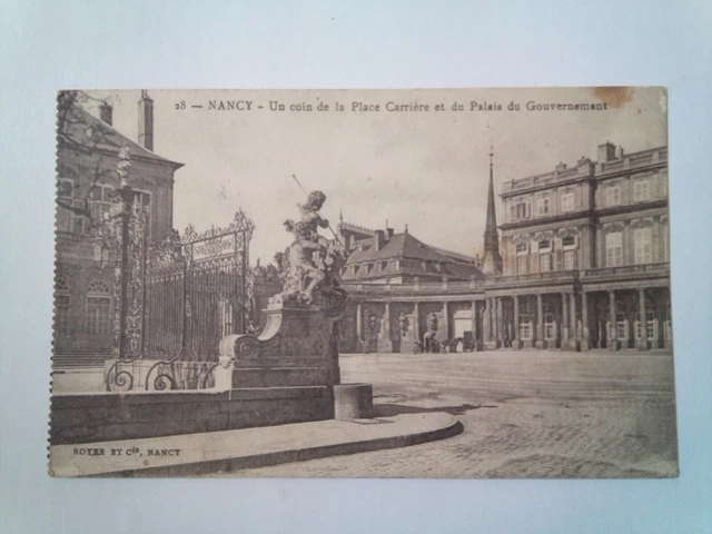 CPA. Nancy. Un coin de la place Carrière et du Palais du Gouvernement 1918