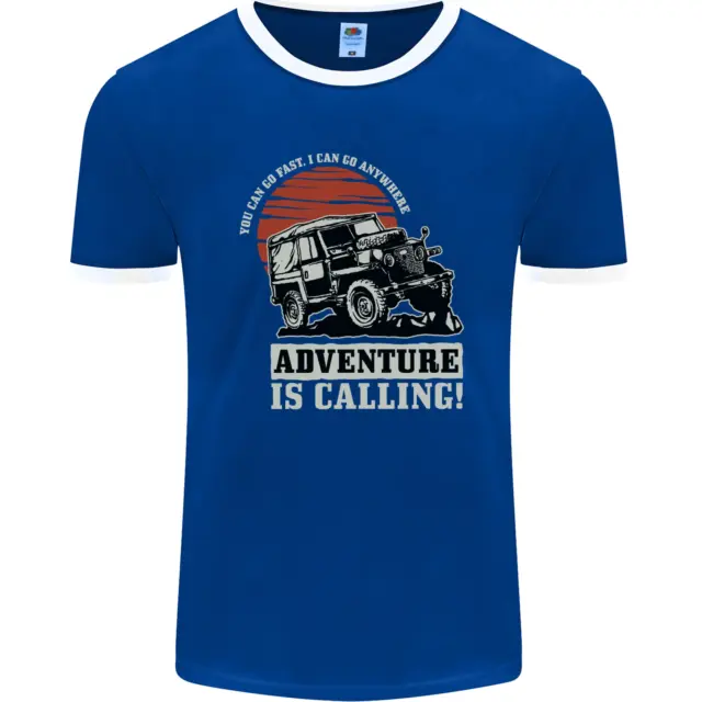 T-shirt Ringer da uomo Adventure Is Calling 4X4 Off Roading Road fotol 4