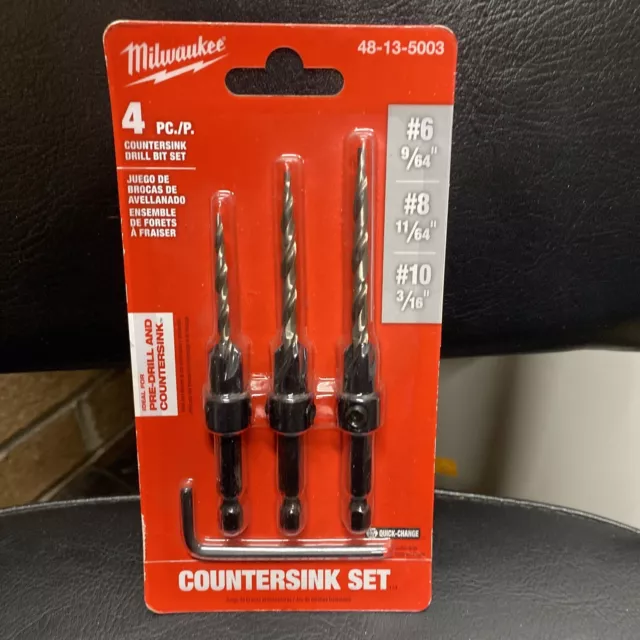 🔥Milwaukee 48-13-5003 Countersink Drill Bit Set 🆕 (SB)
