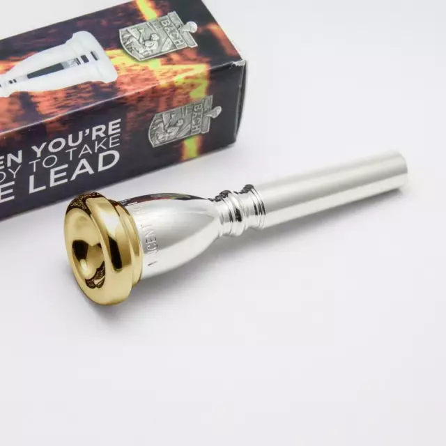 Bach 24K Gold Rim & Cup Commercial Trumpet Mouthpiece, 3MV NEW!