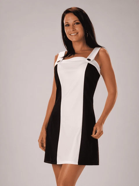 black and white mod dress Girls' monochrome bow print sleeveless summer twirl dress 5