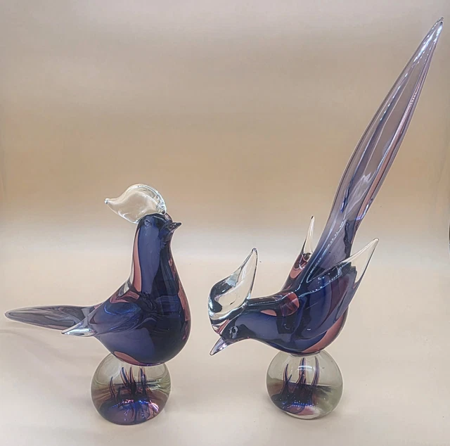 Murano Glass Bird Archimede Seguso ムラーノ Archimede Seguso Alabastro Green Glass Bird Figurine - Labelled