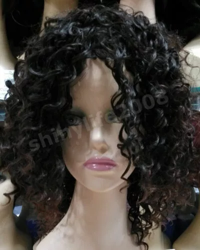 New Womens Short Brown Mix Wig Fashion Sexy Full Curly Wavy Hair Wigs Cosplay