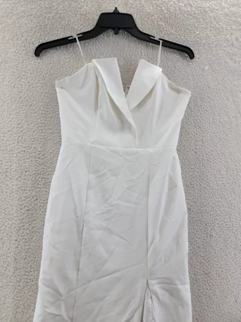 Aidan By Aidan Mattox Strapless Column Gown Women's 6 White Back Zip Closure 2