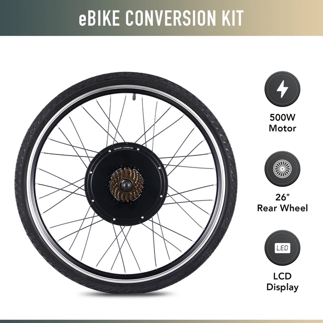 ELECTRIC BICYCLE CONVERSION Kit 26" Rear Wheel 500W Hub Motor E Bike