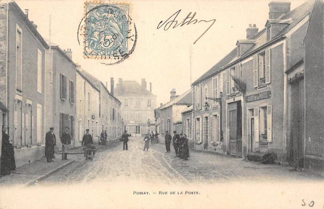 Cpa 91 Pusay Rue De La Poste