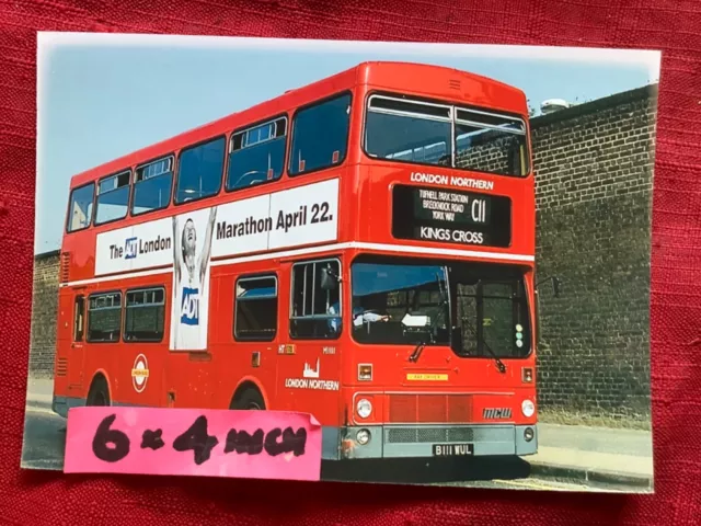 LONDON BUS PHOTO B/W LONDON NORTHERN M1111 (HT) B111 WUL Route C11 KINGS CROSS