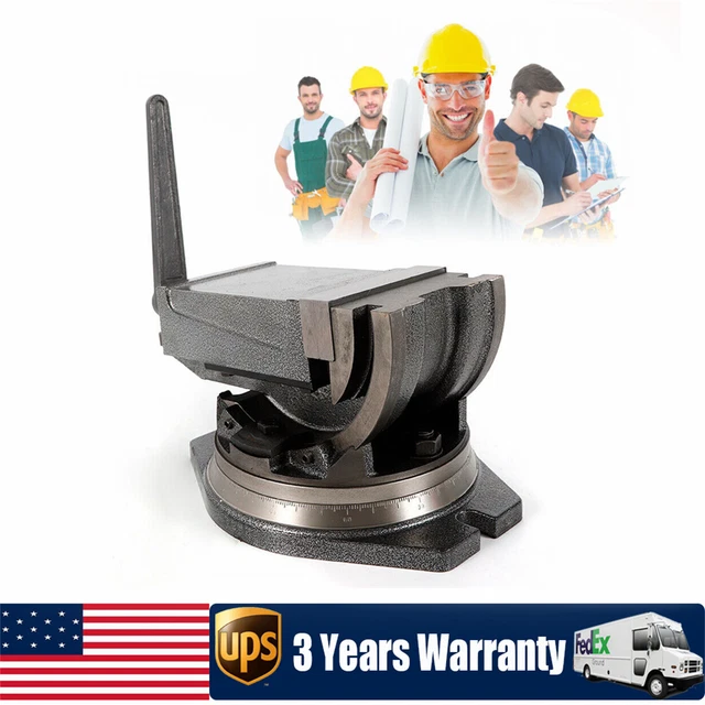 5" Tilting Angle Vise Precision Tilting Milling Vise Benchtop W/Swivel Base Mill